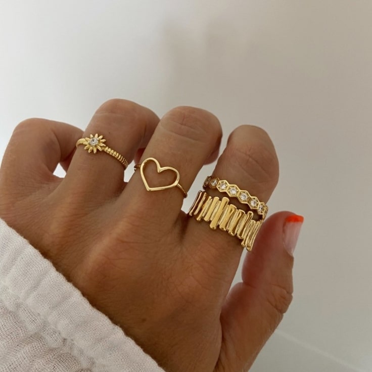 Anillos de oro 14k para mujer