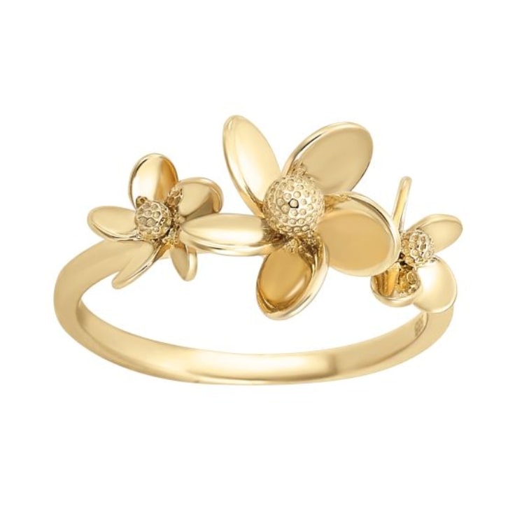 Anillos de oro 14k de flores